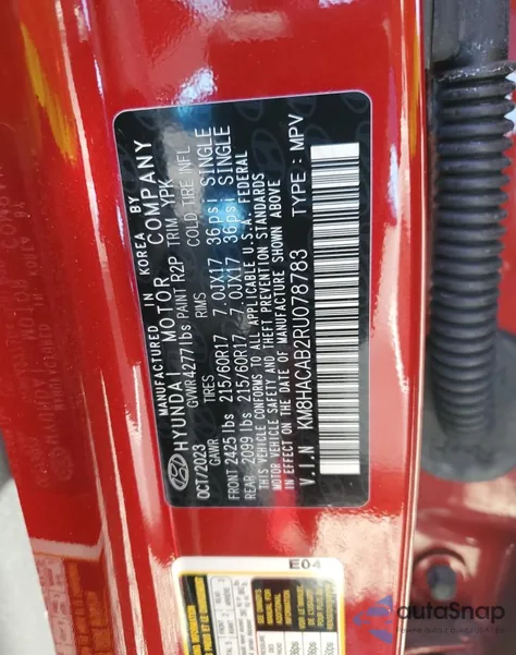 2024 Hyundai Kona Se из США, поврежденный, VIN KM8HACAB2RU078783